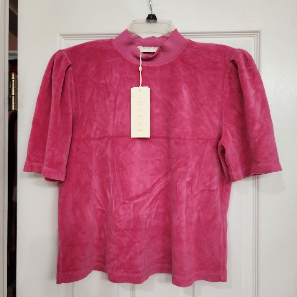 NWT Suzie Kondi Paros Velour Top in Amaranth